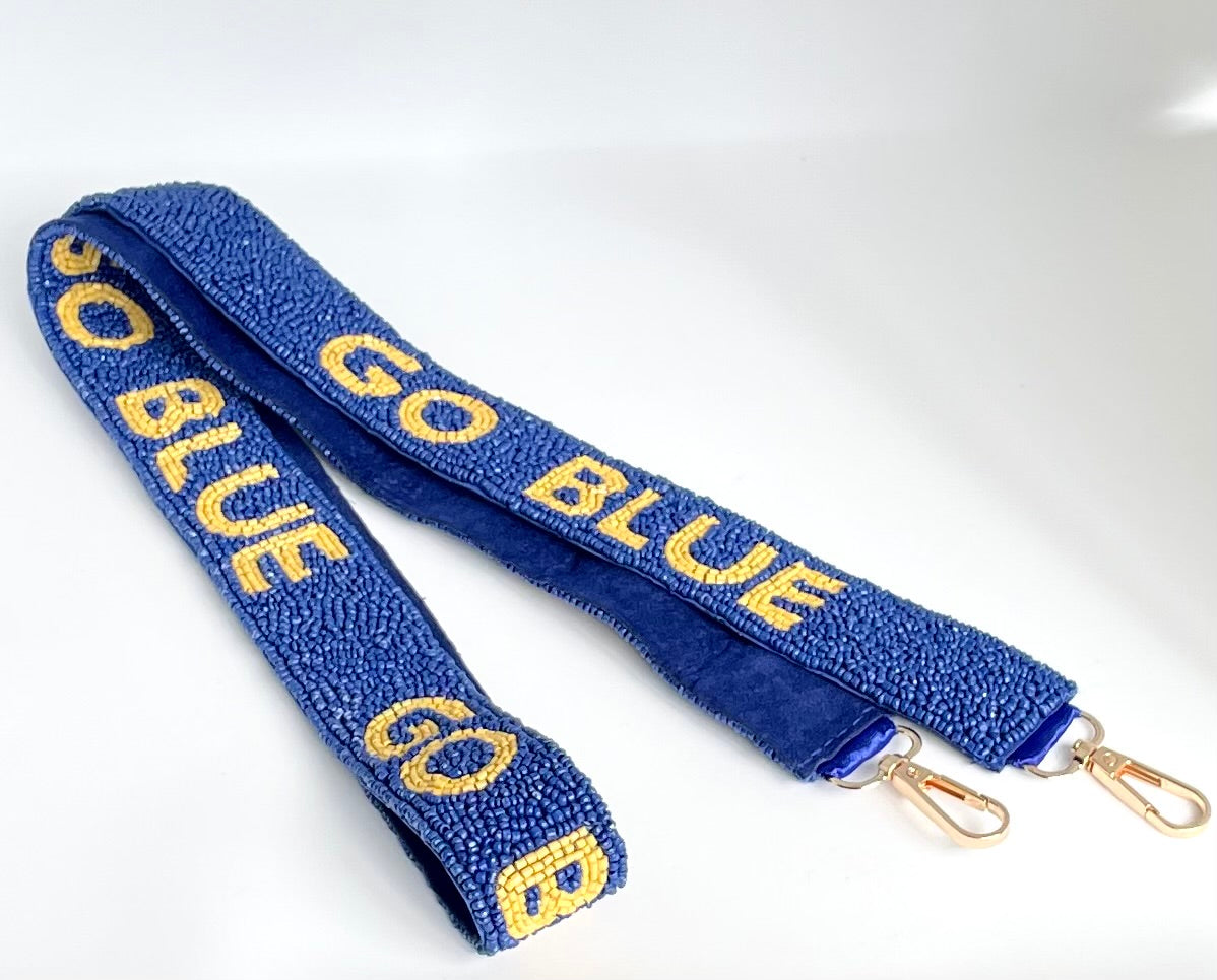 One Team One Dream Beaded Purse Strap, Blue Gold – Chic Soul